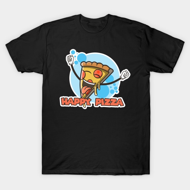 Happy Pizza T-Shirt by Ajiw